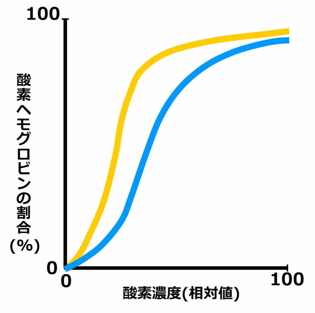 生物基礎 ヘモグロビンの酸素解離曲線 見方編 せいぶつ農国